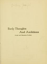 Cover of: Early thoughts and ambitions | Joseph Henry Cooksey