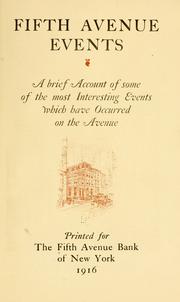 Cover of: Fifth Avenue events | Fifth Avenue Bank of New York.