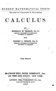 Cover of: Calculus by Herman W. March