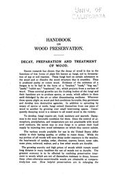 Cover of: Handbook on wood preservation ... by American Wood-Preservers' Association., American Wood-Preservers' Association.