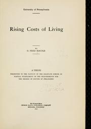Cover of: Rising costs of living