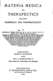 Cover of: Materia medica and therapeutics: including pharmacy and pharmacology