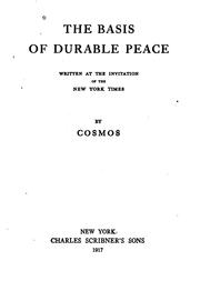 Cover of: The basis of durable peace