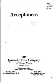 Cover of: Acceptances. by Guaranty Trust Company of New York.