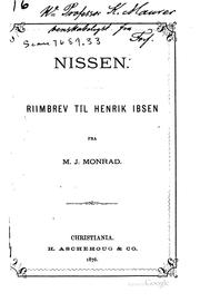 Cover of: Nissen.: Riimbrev til Henrik Ibsen