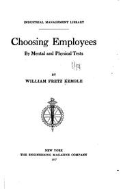 Cover of: Choosing employees by mental and physical tests