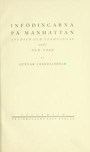 Cover of: Infödingarna på Manhattan: studier och stämningar från New York