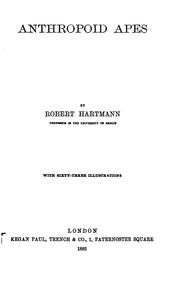 Cover of: Anthropoid apes by Robert Hartmann