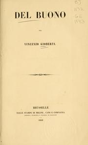 Cover of: Del buono by Vincenzo Gioberti