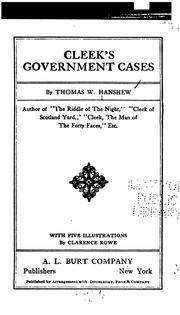 Cover of: Cleek's Government Cases by Thomas W. Hanshew
