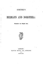 Cover of: Goethe's Hermann und Dorothea by Johann Wolfgang von Goethe