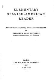 Cover of: Elementary Spanish-American reader by Frederick Bliss Luquiens