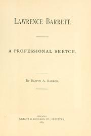 Cover of: Lawrence Barrett.: A professional sketch.