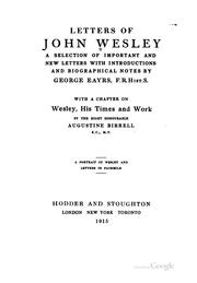 Cover of: Letters of John Wesley