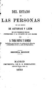 Cover of: Del estado de las personas en los reinos de Asturias y León en los primeros siglos posteriores á la invasión de los árabes