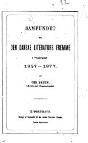 Cover of: Samfundet til den danske literaturs fremme i tidsrummet 1827-1877.