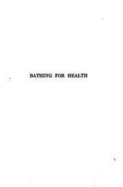 Cover of: Bathing for health: a simple way to physical fitness