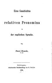 Cover of: Eine geschichte der relativen pronomina in der englischen sprache.