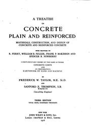 Cover of: A treatise on concrete, plain and reinforced: materials, construction, and design of concrete and reinforced concrete