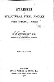 Cover of: Stresses in structural steel angles, with special tables