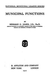 Cover of: Municipal functions