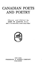 Cover of: Canadian poets and poetry by John William Garvin