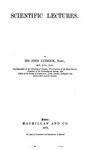 Cover of: Scientific lectures. by Sir John Lubbock