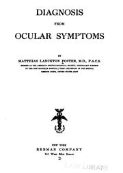 Cover of: Diagnosis from ocular symptoms