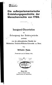 Cover of: Die ausserparlamentarische entstehungsgeschichte der menschenrechte von 1789 ...