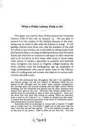 Cover of: What a public library finds to do