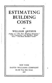 Cover of: Estimating building costs