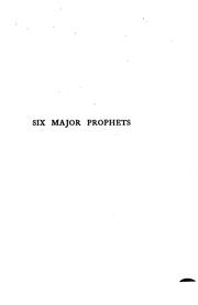 Cover of: Six major prophets by Slosson, Edwin Emery