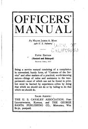 Cover of: Officers' manual by Moss, James Alfred