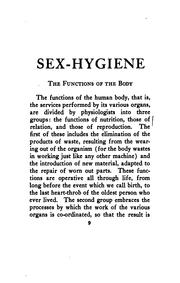 Cover of: Sex-hygiene: a talk to college boys