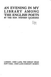 Cover of: An evening in my library among the English poets