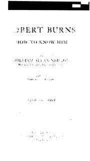 Cover of: Robert Burns: how to know him
