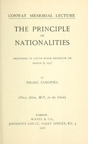Cover of: The principle of nationalities