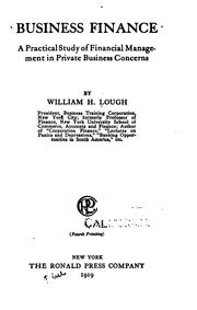 Cover of: Business finance by William Henry Lough