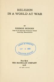 Cover of: Religion in a world at war. by Hodges, George