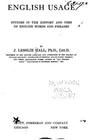 Cover of: English usage by J. Lesslie Hall
