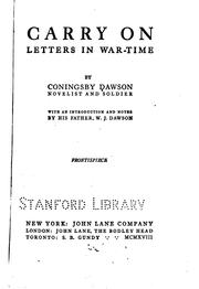 Cover of: Carry on: letters in war-time