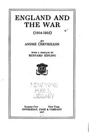 Cover of: England and the war (1914-1915)