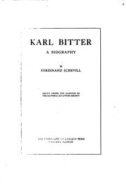 Cover of: Karl Bitter by Ferdinand Schevill