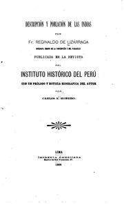 Cover of: Descripción y población de las Indias by Reginaldo de Lizárraga