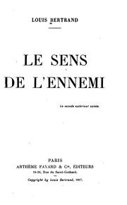 Cover of: Le sens de l'ennemi.