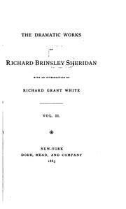 Cover of: The dramatic works of Richard Brinsley Sheridan by Richard Brinsley Sheridan
