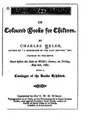 Cover of: On coloured books for children by Charles Welsh