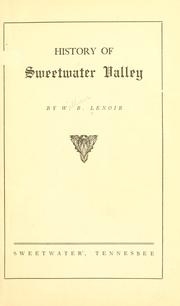 Cover of: History of Sweetwater Valley