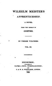 Cover of: Wilhelm Meister's apprenticeship by Johann Wolfgang von Goethe