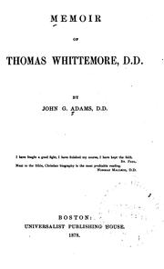 Cover of: Memoir of Thomas Whittemore, D. D. by John G. Adams